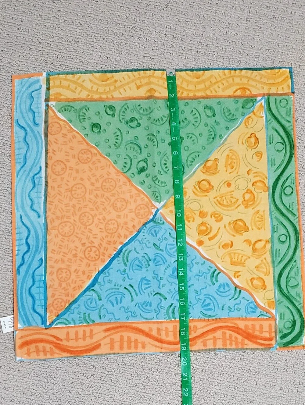 Pier 1 Imports Set Of 10 Vibrant Citrus Fruit Colorblock Mix Pattern Napkins EUC